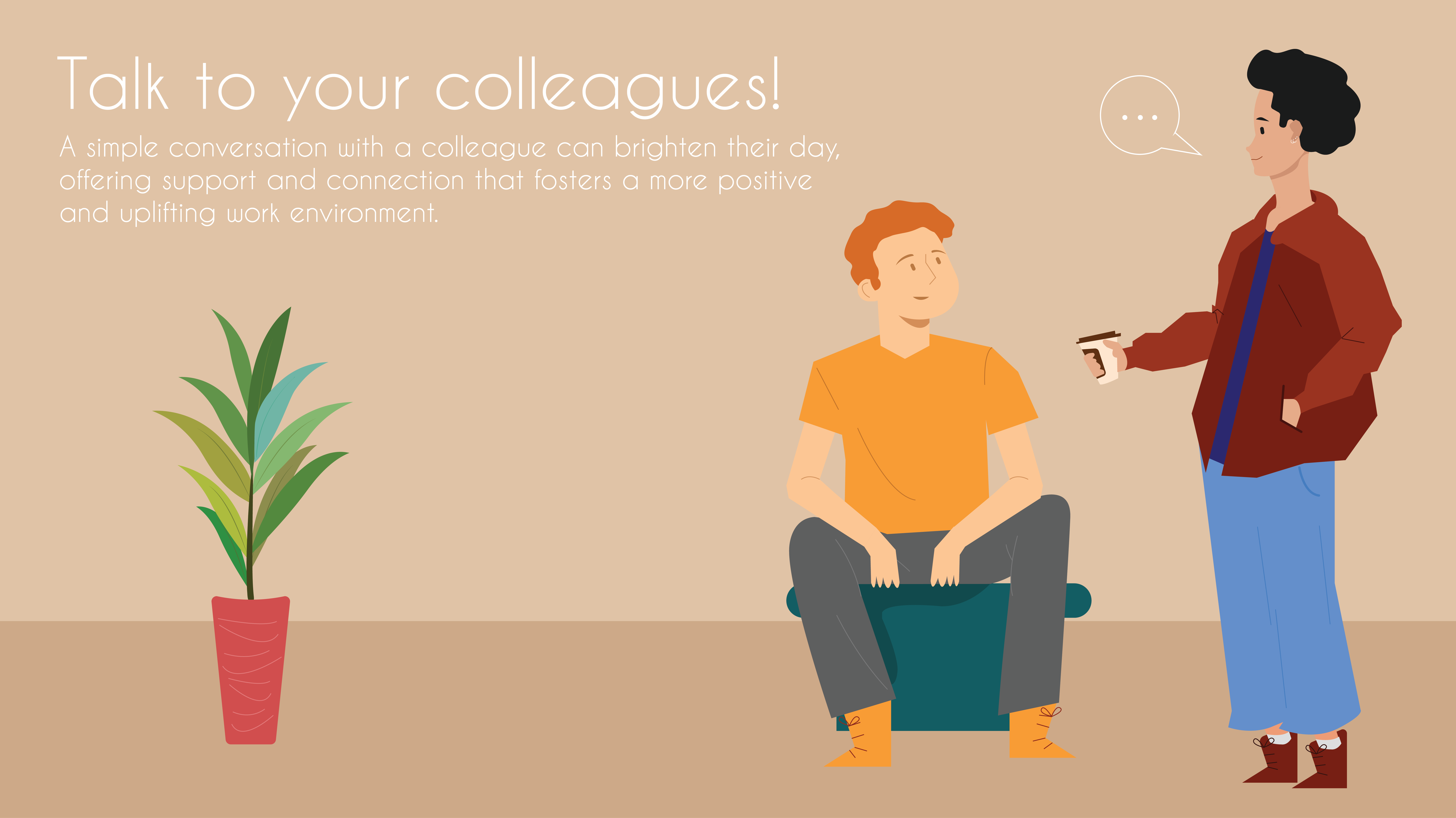 Thumbnail Of 2 colleagues speaking to each other illustration